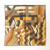 Abstract Silk Pocket Square - BrownGold