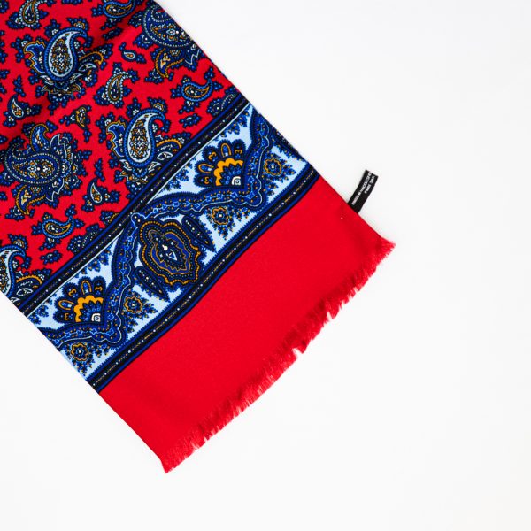 Classic Paisley Silk Scarf - Red