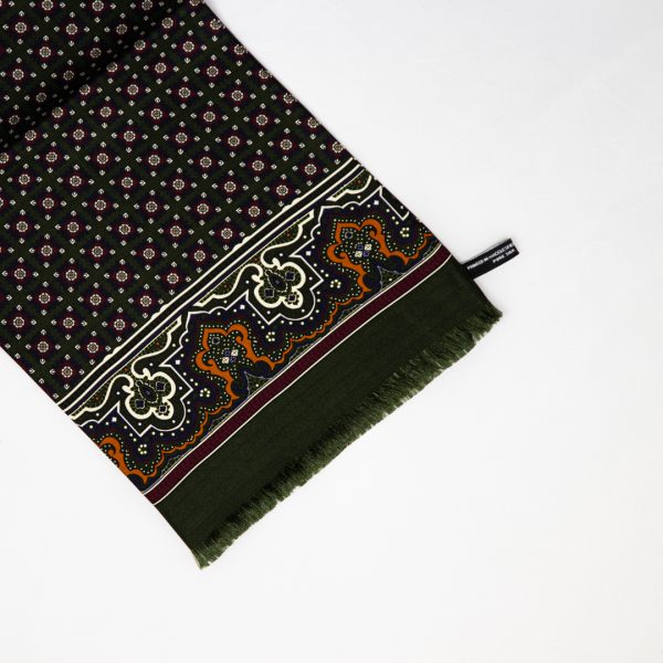 Floral medallion silk scarf - Green