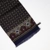 Floral medallion silk scarf - Navy