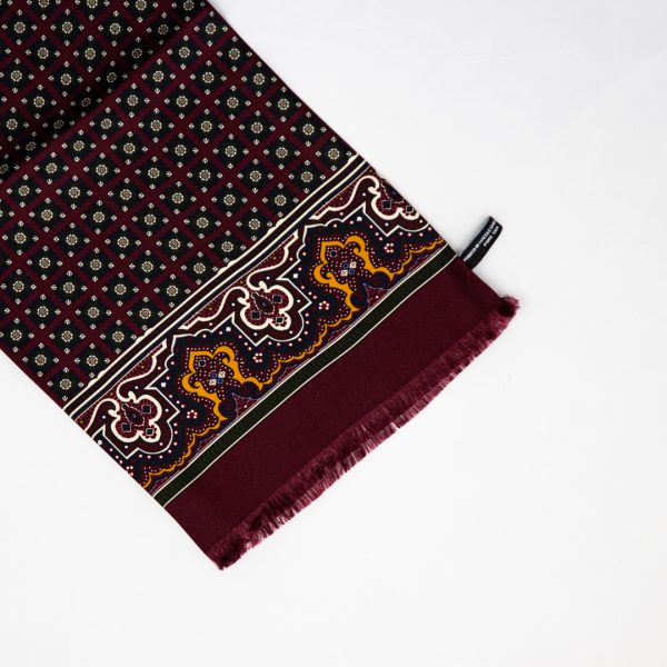 Floral medallion silk scarf - Wine