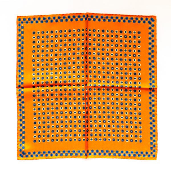 Flower Silk Pocket Square - orange