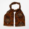 Oriental Paisley Silk Scarf - Rust