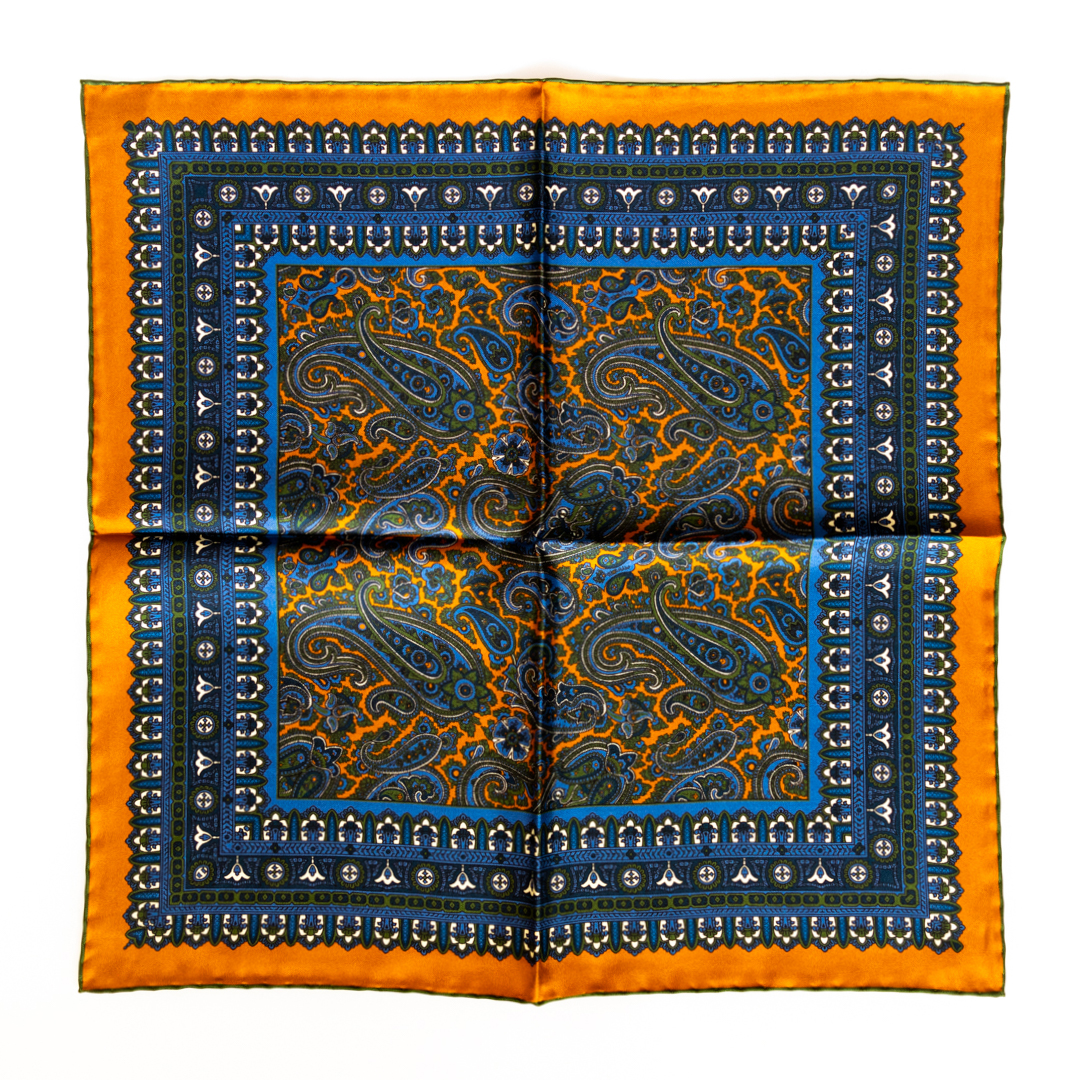 Paisley Pocket Square - 100% Silk | Adamley Textiles